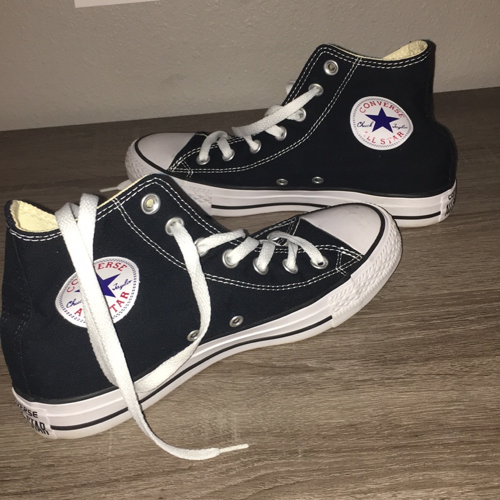 Brand new black high top converse!